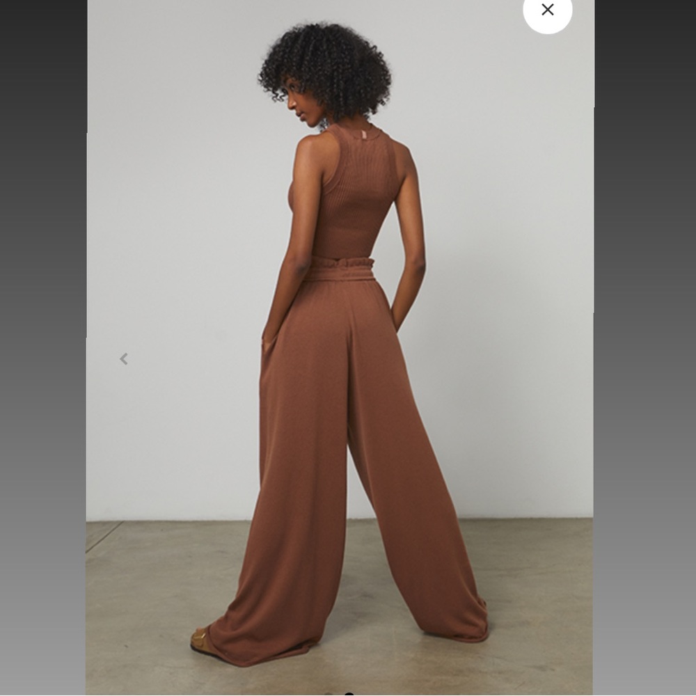 New LUNYA Cozy Silk Cotton Relaxed Ankle Pant in Walnut $188 - Picture 2 of 5
